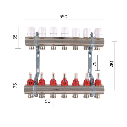 Коллектор с расходомерами Thermo Alliance Standart 1" 7 выходов (SD235W7)