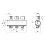 Коллектор Icma с регулировочными вентилями 1" 3 выхода №1105 (Blue) 871105PH0512