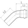 Колено 45° однораструбное ВН Koer KQ.B42 Press-Inox AISI 304 42x42 (KR6430)