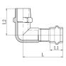 Колено 90° НР Koer KQ.L2208M Press-Inox AISI 304 22x3/4" (KR6417)