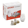 Комплект для нижнего подключения радиатора Koer SET-21 - 1/2"x3/4" (угловой) с термоголовкой НН (KR3173)