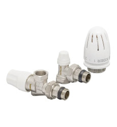 Комплект для подключения радиатора Koer SET-13 - 1/2"x1/2" (осевой) с термоголовкой ВН (KR3176)