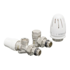 Комплект для подключения радиатора Koer SET-16 - 1/2"x3/4" (осевой) с термоголовкой НН (KR3179)