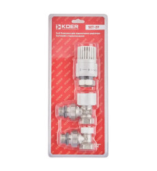 Комплект для подключения радиатора Koer SET-29 - 1/2'' (угловой) с термоголовкой (KR5716)