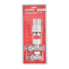 Комплект для подключения радиатора Koer SET-30 - 1/2'' (прямой) с термоголовкой (KR5717)