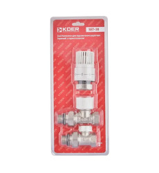 Комплект для подключения радиатора Koer SET-30 - 1/2'' (прямой) с термоголовкой (KR5717)