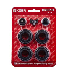 Комплект для радиатора Koer SET-01.Black 1/2" (KR5185)