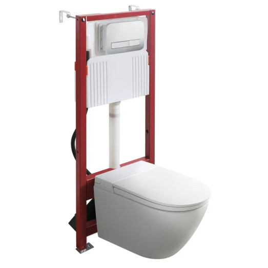 Комплект Koer TB-0301 Smart: унітаз-біде TB-0101, інсталяція KT-0409, панель KT-0609-01 Chrome (KR6116)