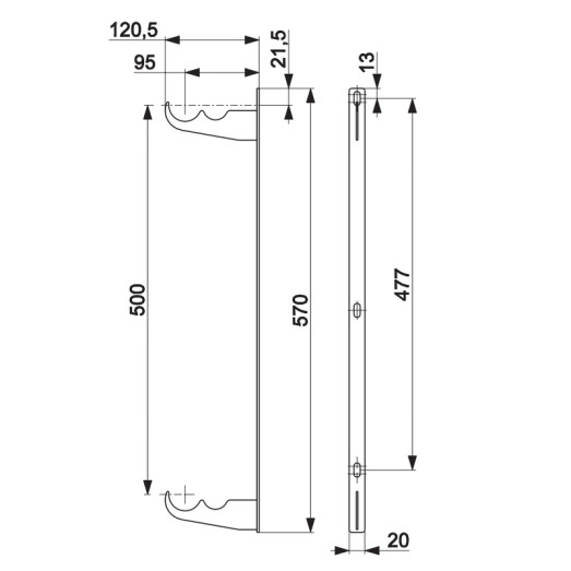 Комплект кріплень Koer SET-17 до стіни для алюмінієвих та біметалічних радіаторів (KR5276)