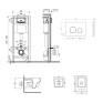 Комплект Qtap: подвесной унитаз Crow Ultra Quiet с инсталляцией Nest 4 в 1, круглая клавиша Chrome (QT05335171W45129)