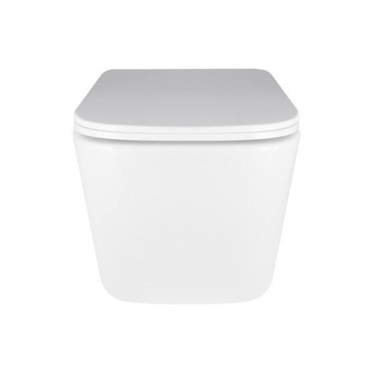 Комплект Qtap: подвесной унитаз Crow Ultra Quiet с инсталляцией Nest 4 в 1, квадратная клавиша Chrome (QT05335171W45125)