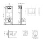 Комплект Qtap: подвесной унитаз Jay Ultra Quiet с инсталляцией Nest 4 в 1, квадратная клавиша Satin (QT07335177W45135)