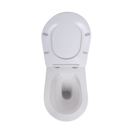 Комплект Qtap: підвісний унітаз Robin Ultra Quiet з інсталяцією Nest 4 в 1, лінійна клавіша White (QT13332381AW47505)