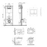 Комплект Qtap: подвесной унитаз Scorpio Ultra Quiet с инсталляцией Nest 4 в 1, квадратная клавиша Chrome (QT1433053EUQW45162)