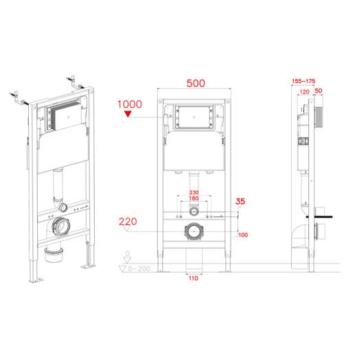 Комплект унітаз з інсталяцією Mixxus Premium BEVEL-SET-2101 BLACK (MP6669)