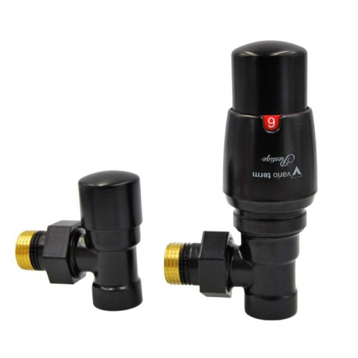 Комплект термостатический Vario Term ROYAL, угловой, матовый черный (ROGS0224CFK) Комплект термостатический Vario Term ROYAL, угловой, матовый черный (ROGS0224CFK)