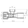 Кран для подключения сантехприборов KOER 1/2x3/4 (KR.510) (KR0145)