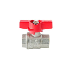 Кран кульовий ГГМ Koer Extreme KE.217-15 - 1/2" FF ручка "метелик" червона (KR5756)