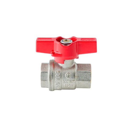 Кран кульовий ГГМ Koer Extreme KE.217-15 - 1/2" FF ручка "метелик" червона (KR5756)