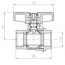 Кран кульовий ГГМ Koer Extreme KE.217-15 - 1/2" FF ручка "метелик" червона (KR5756)