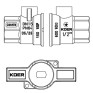 Кран кульовий ГГМ Koer Extreme KE.217-15 - 1/2" FF ручка "метелик" червона (KR5756)