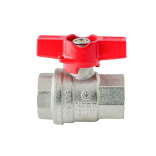 Кран кульовий ГГМ Koer Extreme KE.217-20 - 3/4" FF ручка "метелик" червона (KR5757)