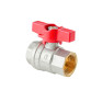 Кран кульовий ГГМ Koer Extreme KE.217-20 - 3/4" FF ручка "метелик" червона (KR5757)