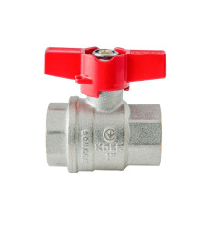Кран кульовий ГГМ Koer Extreme KE.217-25 - 1" FF ручка "метелик" червона (KR5758)