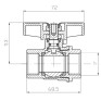 Кран кульовий ГГМ Koer Extreme KE.217-25 - 1" FF ручка "метелик" червона (KR5758)