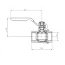 Кран кульовий ГГВ Koer Extreme KE.214-15 - 1/2" FF ручка "важіль" червона (KR5744)