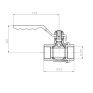 Кран кульовий ГГВ Koer Extreme KE.214-40 - 1 1/2" FF ручка "важіль" червона (KR5748)