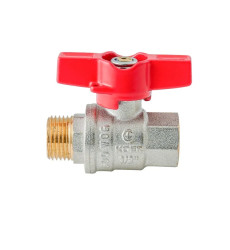 Кран кульовий ГШМ Koer Extreme KE.218-15 - 1/2" FM ручка "метелик" червона (KR5759)