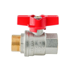 Кран кульовий ГШМ Koer Extreme KE.218-20 - 3/4" FM ручка "метелик" червона (KR5760)
