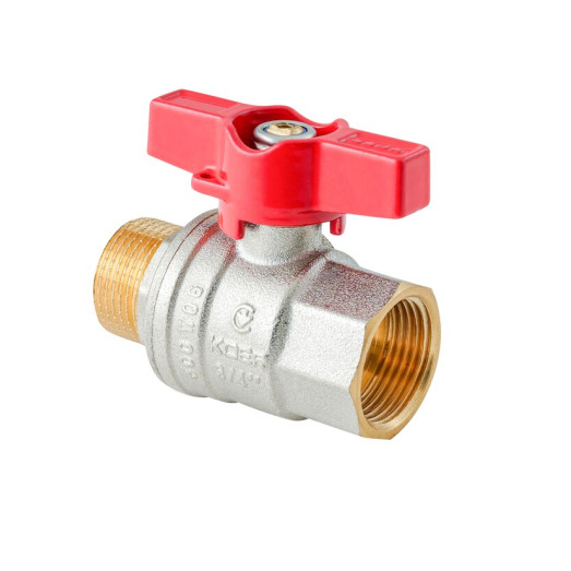 Кран кульовий ГШМ Koer Extreme KE.218-20 - 3/4" FM ручка "метелик" червона (KR5760)