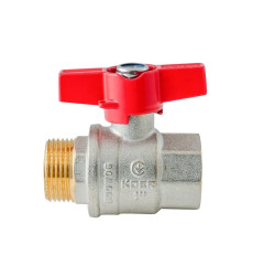 Кран кульовий ГШМ Koer Extreme KE.218-25 - 1" FM ручка "метелик" червона (KR5761)
