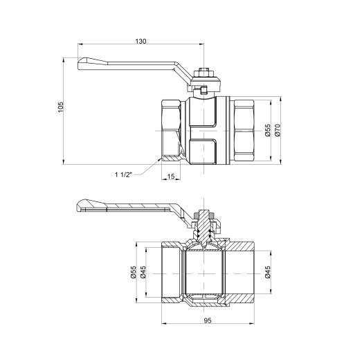 Кран кульовий Icma 1 1/2" прямий №350 (87350АН11)