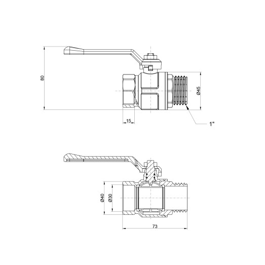 Кран шаровой Icma 1" прямой №352 (87352AF11)
