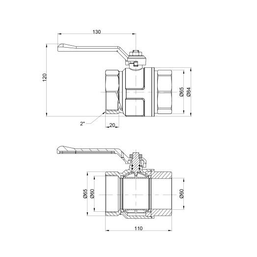 Кран кульовий Icma 2" прямий №350 (87350AJ11)