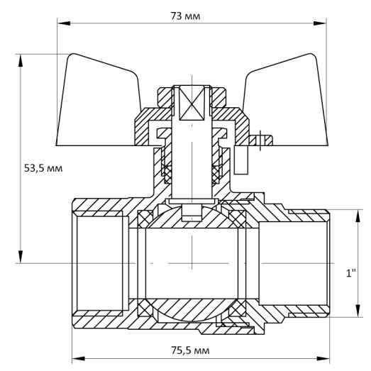 Кран кульовий Koer 1" ГШМ (KR.218) (KR0028)