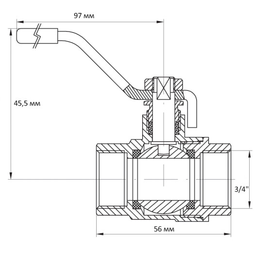 Кран кульовий Koer 3/4" ГГВ (KR.214) (KR0042)