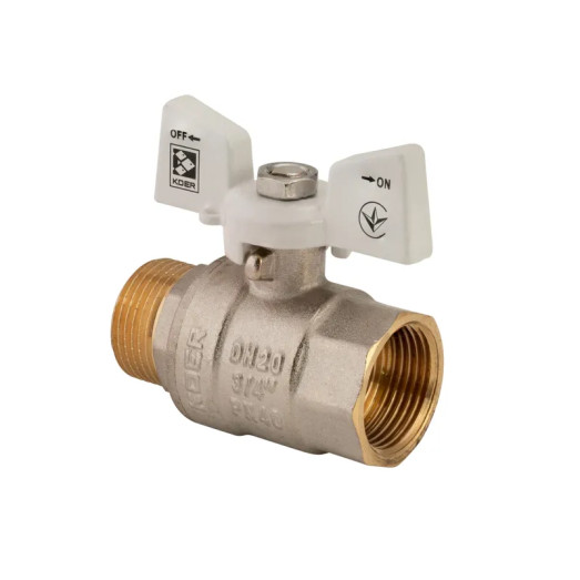 Кран кульовий KOER 3/4" ГШМ (KR.218.W) білий (KR0183)