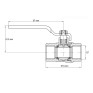 Кран шаровой Koer KG.204 - 1/2" FF ГГР (газ) (KR4960)