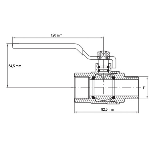 Кран шаровой Koer KG.205 - 1" FM ГШР (газ) (KR4967)