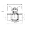 Кран шаровой Koer KG.207 - 1/2" FF ГГБ (газ) (KR4958)