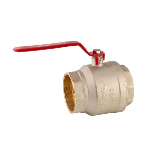 Кран шаровой Koer KR.214 - 4" FF ГГР (ручка "рычаг" красная) (KR4952)