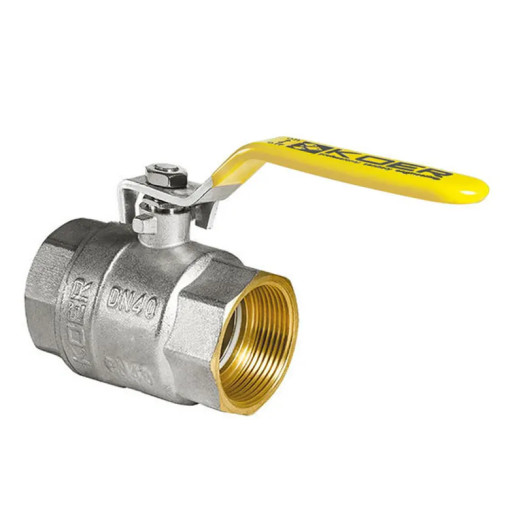 Кран кульовий KOER KR.214.G-2" FF ГГВ YELLOW, ручка "важіль" жовта (KR0137)