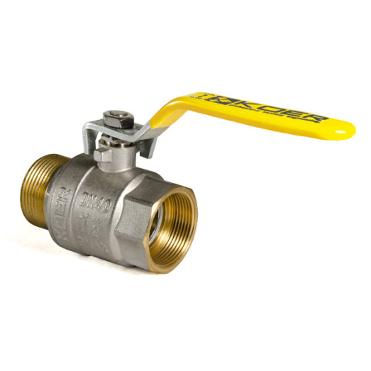 Кран шаровой KOER KR.215.G - 1 1/2" FM ГШР, ручка "рычаг" желтая (KR0126)