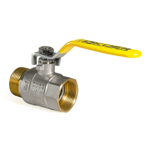 Кран шаровой KOER KR.215.G - 1 1/4" FM ГШР, ручка "рычаг" желтая (KR0125)