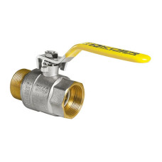 Кран шаровой KOER KR.215.G - 3/4" FM ГШР, ручка "рычаг" желтая (KR0117)