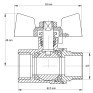Кран шаровой KOER KR.218.G - 3/4" FM ГШБ, ручка "бабочка" желтая (KR0094)
